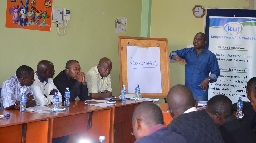 Victor Bwire MCK during his presentation in Kakamega